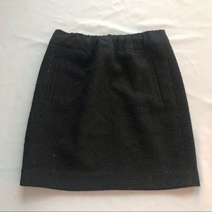 LOFT Heavy Black Miniskirt with Silver Sparkle XSP